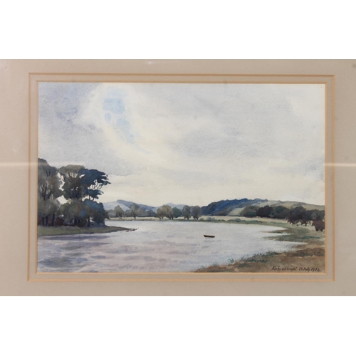 494 - K O B YOUNG, Near Kirkcudbright, watercolour, dated 1924 lower right, unsigned, 21cm x 32cm, frame 3... 