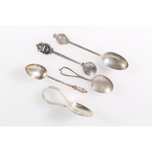 532 - Silver christening spoon, a silver souvenir spoon, apostle spoon etc. 56g gross.