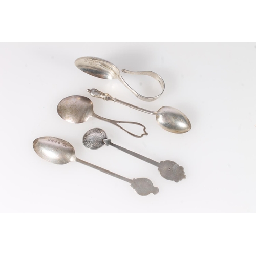 532 - Silver christening spoon, a silver souvenir spoon, apostle spoon etc. 56g gross.