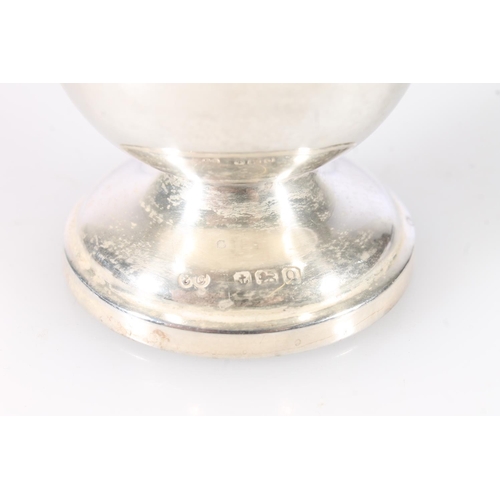 570 - Silver sugar castor of baluster form by Elkington and Co, Birmingham 1940, 111g gross (weighted base... 