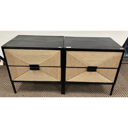 554 - Pair contemporary two-drawer bedside chests