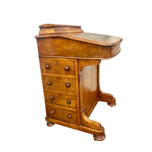 593 - Victorian walnut davenport desk