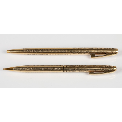 129 - Sheaffer pen and pencil set, 12K GF