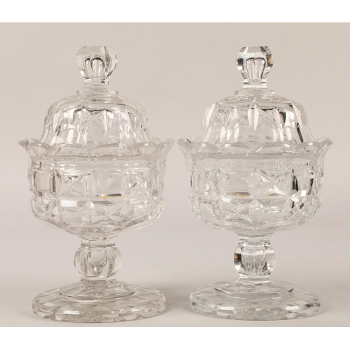 203 - Pair crystal bon bon dishes 