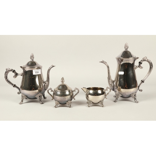 224 - Four-piece EPNS tea service