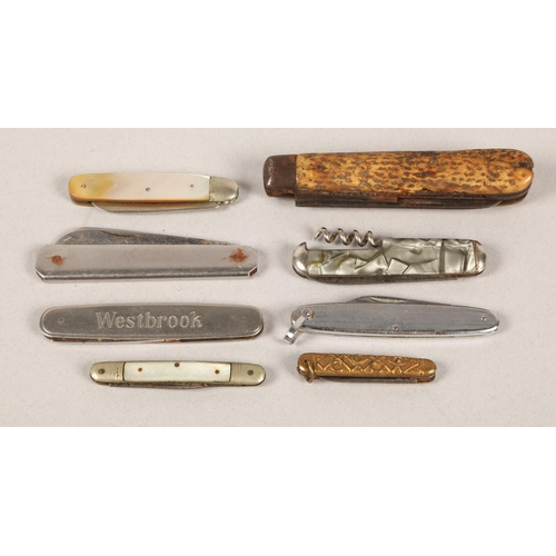 235 - Box of eight assorted pocket knives 