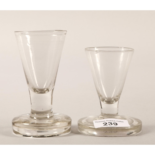 239 - Two small Victorian handblown goblets