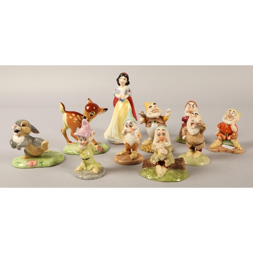 247 - Royal Doulton limited edition Disney figurines to include Snow White and the Seven Dwarves, Bambi, a... 