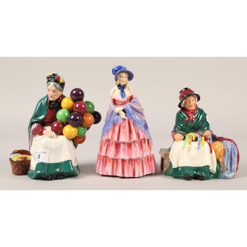 25 - Three Royal Doulton figure incl. 'Balloon Lady' HN1315, 'Victorian Lady' HN728 & 'Silks and Ribb... 