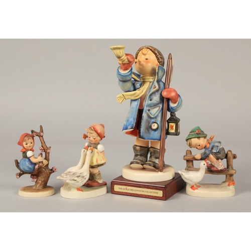 253 - Large Hummel figure & three smaller