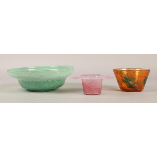 256 - Three Scottish art glass bowls