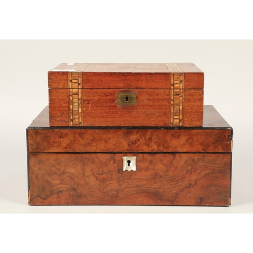 268 - Two inlaid stationery boxes 