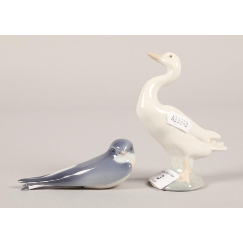 3 - Lladro duck and a Copenhagen swallow 