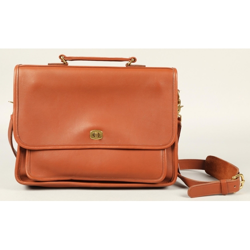 44 - Coach brown leather satchel, 35cm x 27cm 