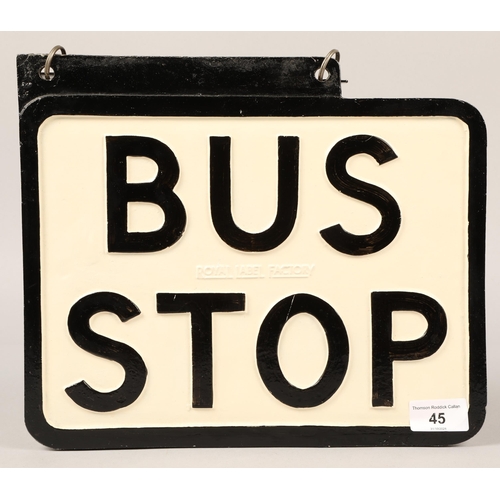 45 - Retro metal bus Stop sign