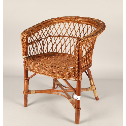 556 - Child's wicker chair, 49cm high