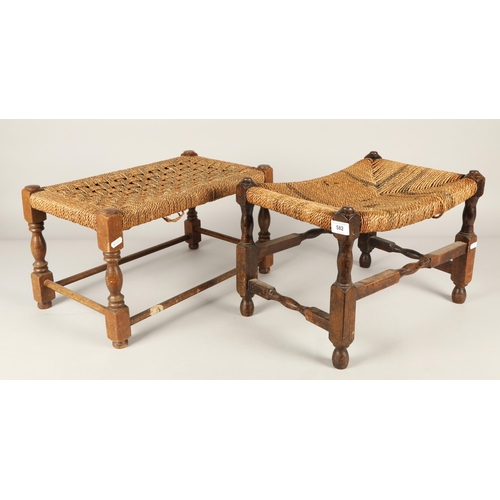 582 - Pair wicker foot stools 