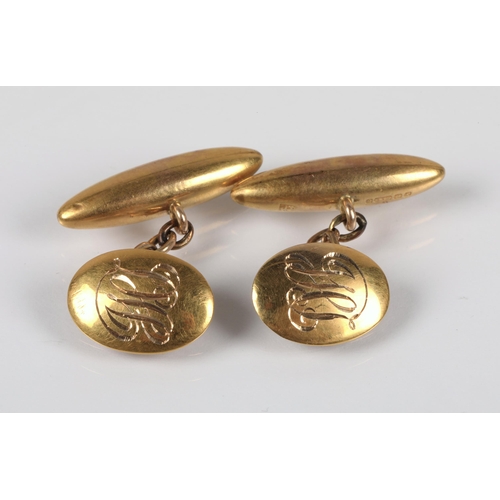 63 - Pair of 9ct gold cufflinks, 5g