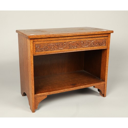 567 - Carved oak side table, 50cm H x 61cm W x 33cm D