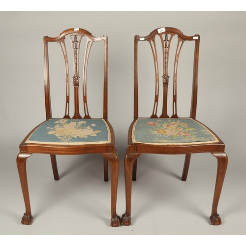 621 - Pair  floral upholstered bedroom chairs