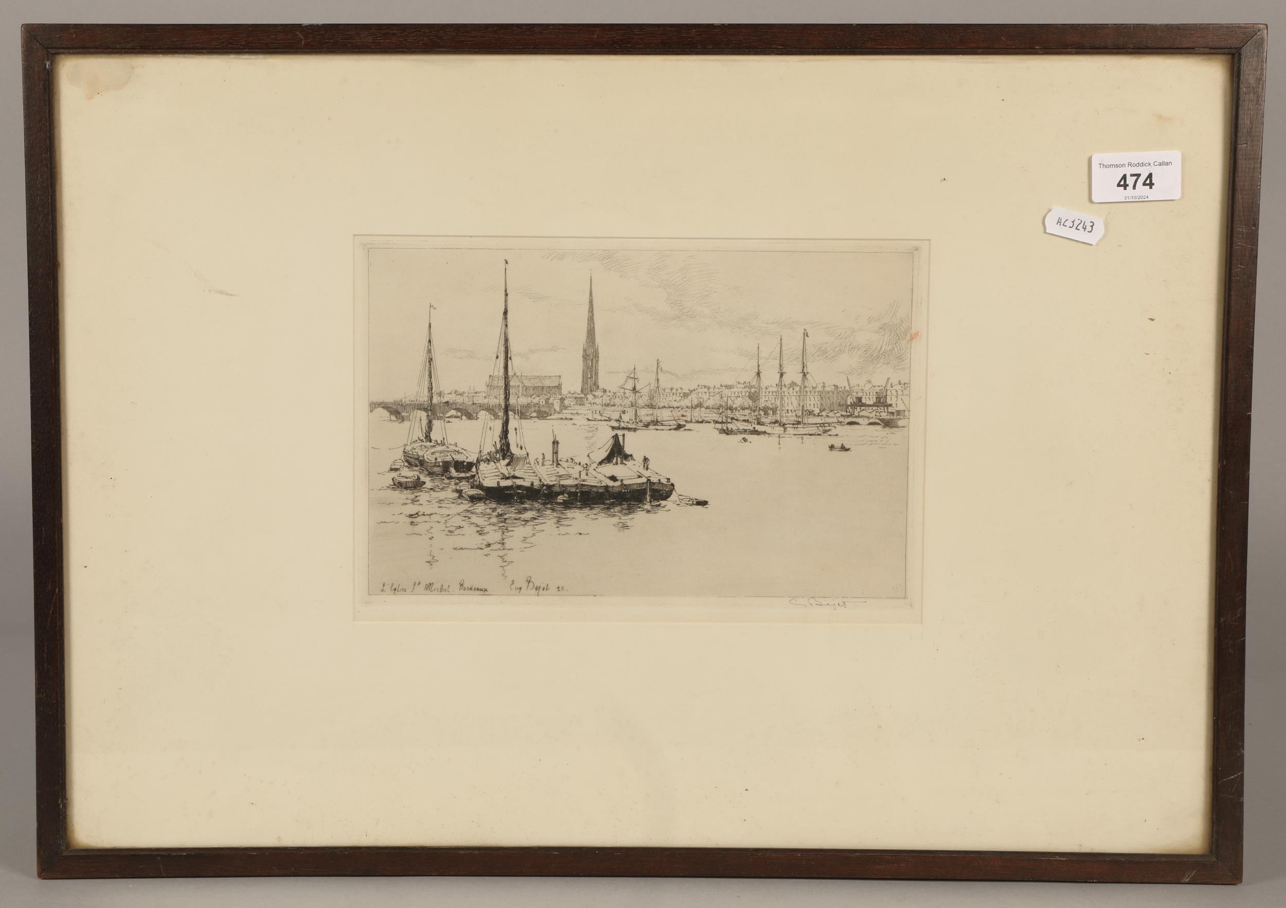 Eugene Bejot (1867 1931)'L' Eglise, St Michel Bordeaux'Framed