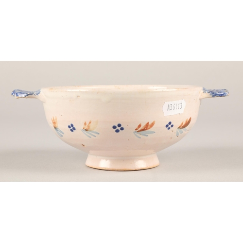 200 - Quimper ware bowl with two flat handles