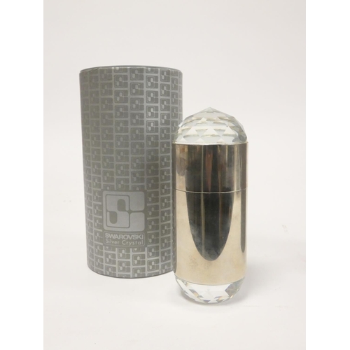 303 - Swarovski Crystal. Boxed faceted crystal cigarette lighter article no.7500, along with a similar cig... 