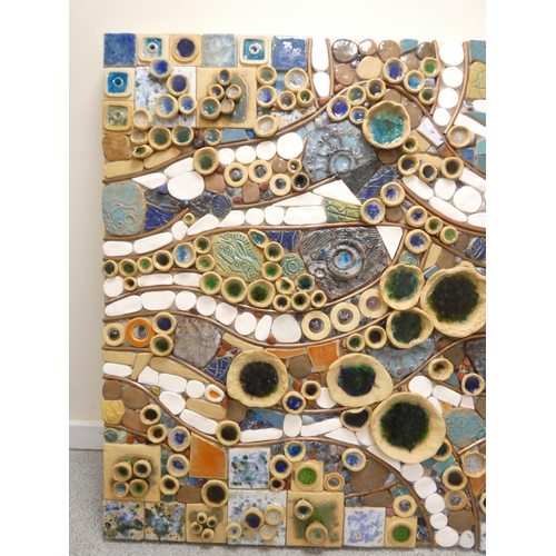 371 - Paul B Hardcastle. Abstract ceramic mosaic wall panel constructed from recycled materials being of a... 