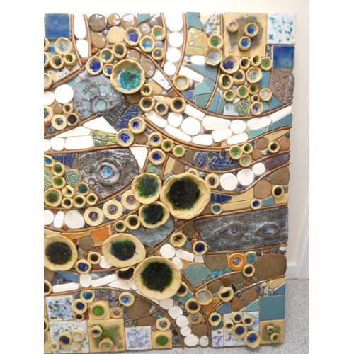 371 - Paul B Hardcastle. Abstract ceramic mosaic wall panel constructed from recycled materials being of a... 