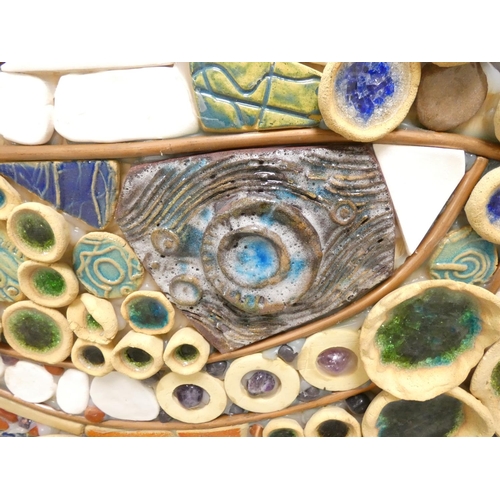 371 - Paul B Hardcastle. Abstract ceramic mosaic wall panel constructed from recycled materials being of a... 