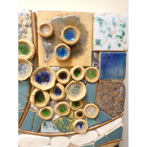 371 - Paul B Hardcastle. Abstract ceramic mosaic wall panel constructed from recycled materials being of a... 