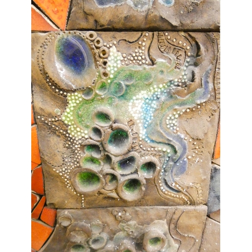 372 - Paul B Hardcastle. Abstract ceramic mosaic wall panel constructed from recycled materials having a c... 