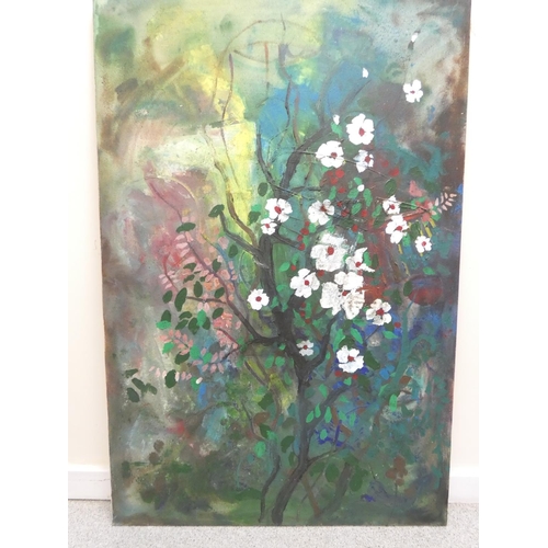 382 - Paul B Hardcastle.Still life of a blossoming treeOil on canvas. 91cm x 137cm.... 