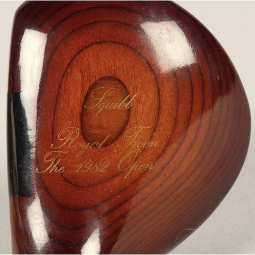 19 - Golf-interest: glass Royal Troon Open 2004 paperweight, wooden club head 'Squibb' Royal Troon 1982 O... 