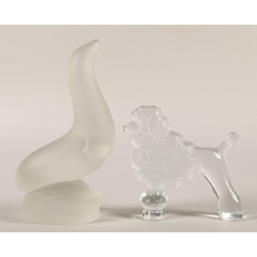 22 - Four art glass animals to include Christinenhütte seal, etc