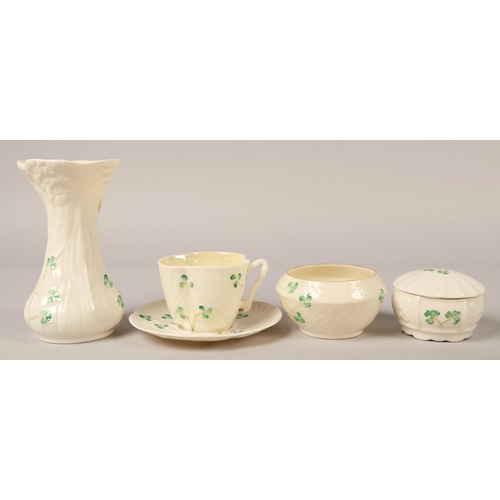 30 - Belleek, eight assorted pieces