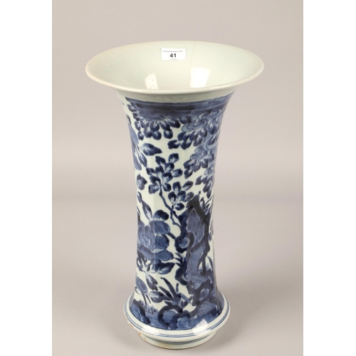 41 - Blue & white Oriental vase 46cm high