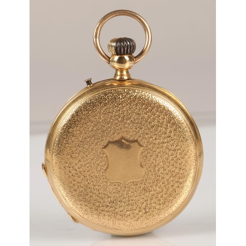 79 - 18K gold half hunter pocket watch, total weight 89.7g