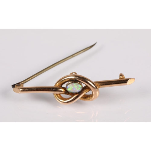 97 - 15ct gold brooch set with an opal, 2.3g