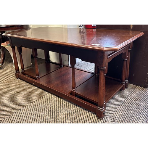 549 - Mahogany coffee table with pair matching side tables 