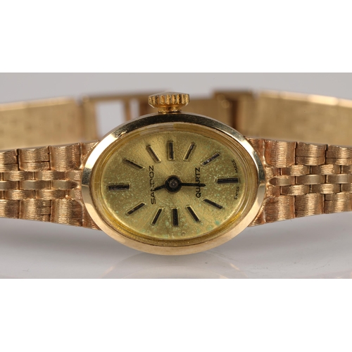 107 - 9ct gold Sandoz quartz ladies wristwatch, 21g