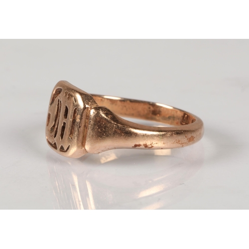 115 - 9ct gold signet ring, 2.9g, ring size K