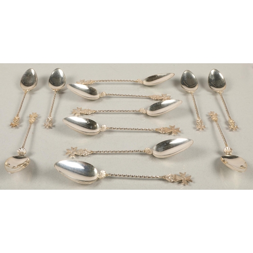 206 - Twelve silver Maltese cross design tea and coffee spoons, approx. 103g