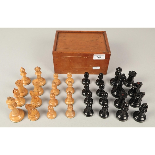 244 - Boxed wooden chess pieces