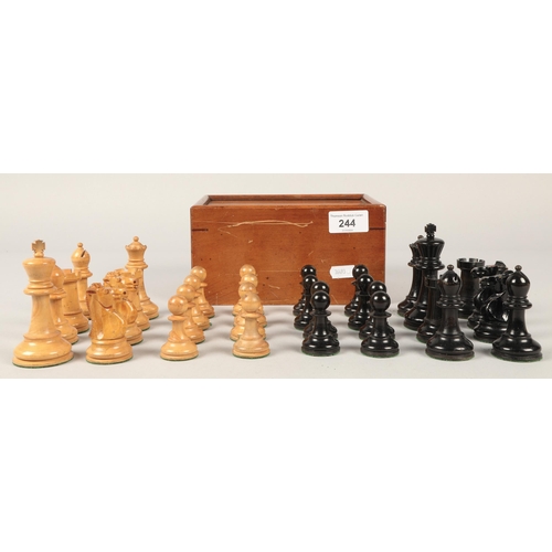 244 - Boxed wooden chess pieces