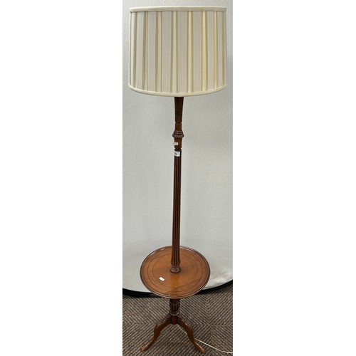 590 - Mahogany standard lamp on tripod base 