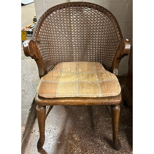 601 - Pine bergere armchair 