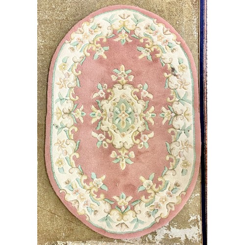 628 - Two floral floor rugs