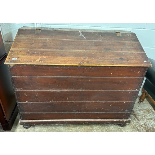 615 - Large pine storage chest, H 105cm