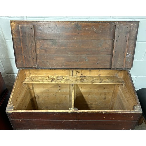 615 - Large pine storage chest, H 105cm